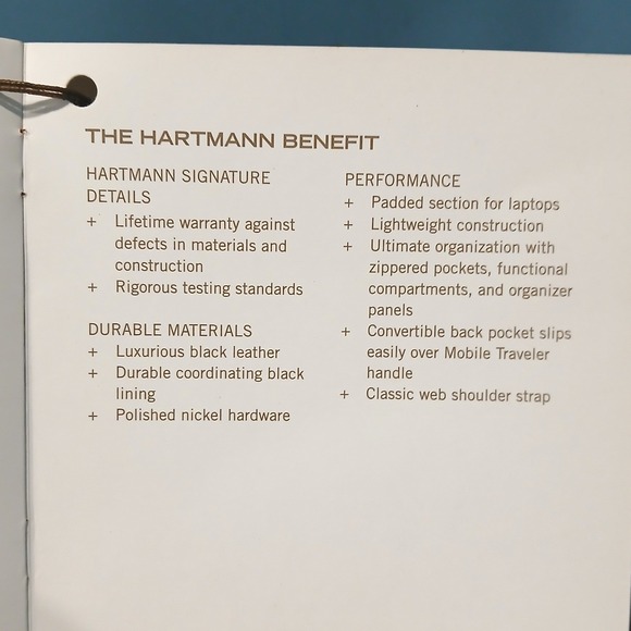 NEW Hartmann Limited Edition Black Leather Laptop Lawyer Briefcase Messenger Bag - Picture 10 of 10